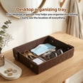 thumbnail image 3 of Valet Tray Catchall Tray for Men, 10.23"x 7.48"x 1.77" PU Leather Organizer for Nightstand, Entryway or Desk, Keys, Wallet, Watch, Dark Brown, 3 of 10