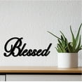thumbnail image 2 of 1pc Blessed Wood Sign Wall Decor Art Cutout Letter Word Laser Cut Unfinished Decorative Accessories Rustic, 2 of 7