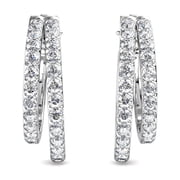 Cate & Chloe Corina 18k White Gold Plated 20mm Hoop Earrings with Swarovski Crystals Gift for Women