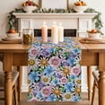 thumbnail image 2 of Table Runner 120 Inches Long for Kitchen Dining, Spring Flowers Dresser Scarf Farmhouse, Dining Table Decorations for Wedding/Parties, Watercolor Floral Daisy Plants Rustic 13 x 120 In, 2 of 8