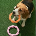 thumbnail image 5 of Oodles 2-Piece Durable Rubber Twisted Ring Dog Toy Variety pack, Pink and Orange, One Size, 5 of 10
