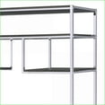 thumbnail image 2 of Bookshelf, Rustic Gray Oak & Chrome Metal Frame 7 Open Shelves | Gray | Chrome, 2 of 6
