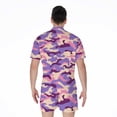 thumbnail image 2 of Pastel Purple Camouflage Short Sleeve Men'S Rompers, Camo Camouflage Casual Summer Jumpsuits Outfit, 2 of 4
