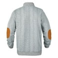 thumbnail image 6 of KHONTS Men's Colorblock Pullover Sweatshirts Long Sleeve Stand Collar Quarter Button Knitted Jackets Quilted Coat Light Gray XL, 6 of 8