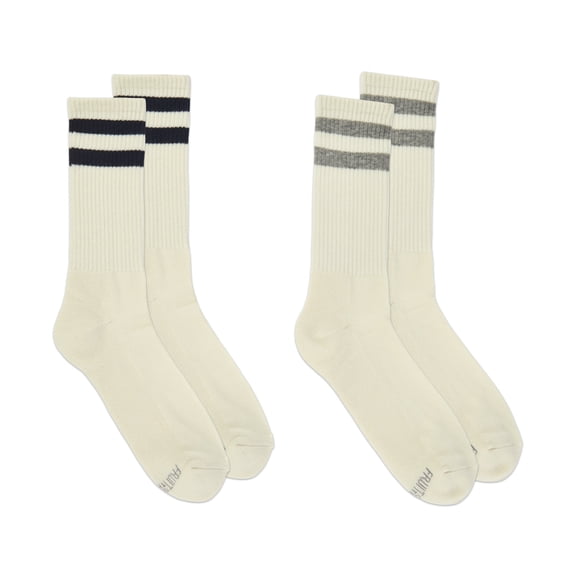 Fruit of the Loom Mens Americana Crew Socks, 2-Pack, Sock Sizes 6-12