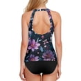 thumbnail image 2 of Women's Swimming Vest Women's Tankini Tops Swimming Vest for Women Soft and Smooth Suitable for Summer Beach Swimming Pool Parties S Purple Flowers, 2 of 7