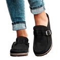thumbnail image 1 of Zuecos cómodos informales para mujer, sandalias sin cordones de gamuza, zapatos de verano para el hogar y la oficina huangjie unisex, 1 of 2
