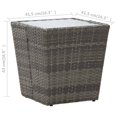 thumbnail image 2 of vidaXL Tea Table Gray 16.3"x16.3"x16.9" Poly Rattan and Tempered Glass, 2 of 5