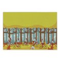 thumbnail image 1 of Bike Cutting Board, Cartoon Graphic of People Riding Bicycles in Abstract Woodland Illustration, Decorative Tempered Glass Cutting and Serving Board, in 3 Sizes, by Ambesonne, 1 of 2