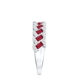 thumbnail image 3 of Rosec Jewels Ruby Diamond Half Eternity Band for Women - Baguette Ruby Anniversary Ring - AAA Quality Certified - Ready to Gift, 10K White Gold, US 8.50, 3 of 8
