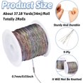 thumbnail image 3 of YSTIANN 2 Rolls 9-Ply Metallic Jewelry String, Colorful Braided Thread for Bracelet Making & DIY Crafts,Light Rainbow AZ78-1904, 3 of 7