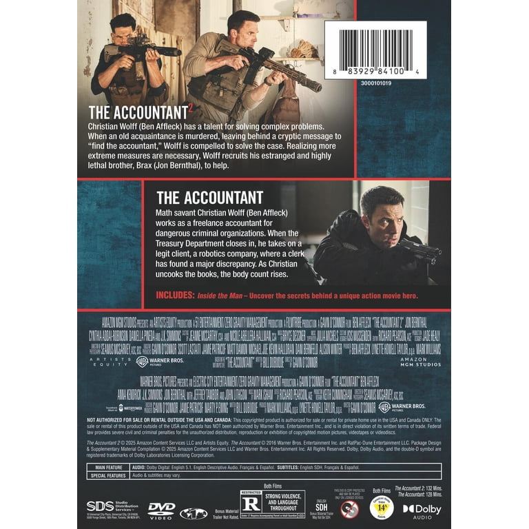 The Accountant 2-Film Collection (DVD), Action, Warner Bros