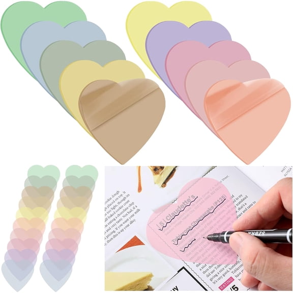 500 Sheets Transparent Sticky Notes Bulk 3x3 Pastel See Through Sticky Notes Clear Books Annotation Tabs Self Adhesive Waterproof Translucent Memo Pad for Office Bible(Colorful,Cute) Colorful 7.3 x
