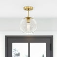 thumbnail image 5 of Design House Gracelyn Dimmable Semi-Flush Ceiling Light with Clear Seedy Glass Globe Shade, Satin Gold, 5 of 20