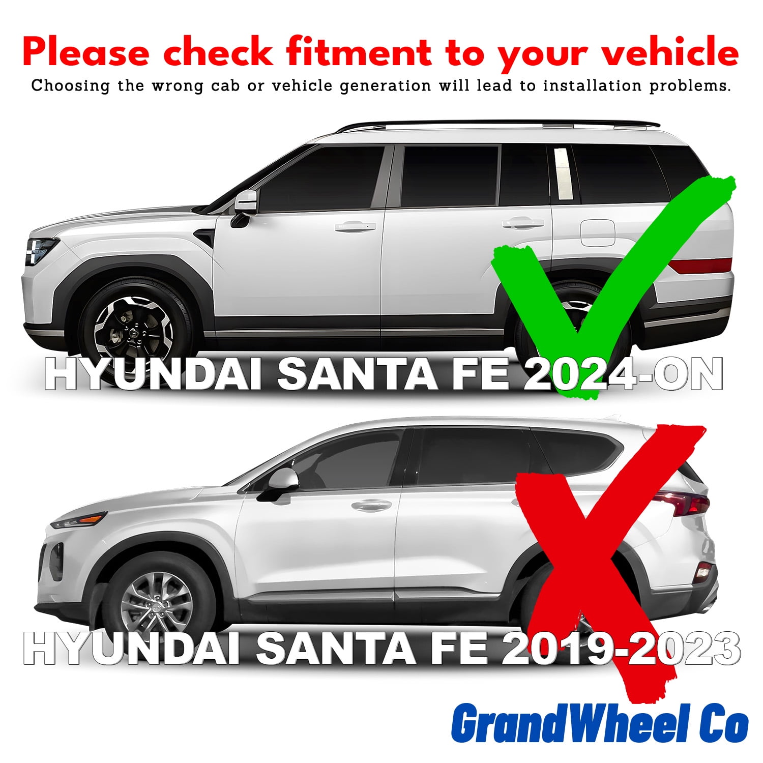 GrandWheel Co Window Deflectors Smoke Tinted In-channel Side Window Vent Visor Deflectors Rain Guards Compatible with Hyundai Santa Fe 2024-2026 - 4 pcs. GW0999