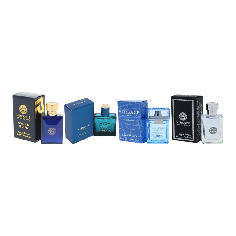Versace 4 Pc Kit, Dylan Blue 0.17oz, Eros 0.17oz, Man Eau Fraiche