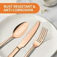 thumbnail image 3 of ENLOY 20 Piece Silverware Set Stainless Steel Flatware Cutlery Set Knife Fork Spoon Service for 4, Rose Gold, 3 of 7