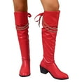 thumbnail image 5 of Women's Mid-Calf Boots Low Heel Round Toe Back Lacing for Fall and Winter Comfort and Style, 5 of 9