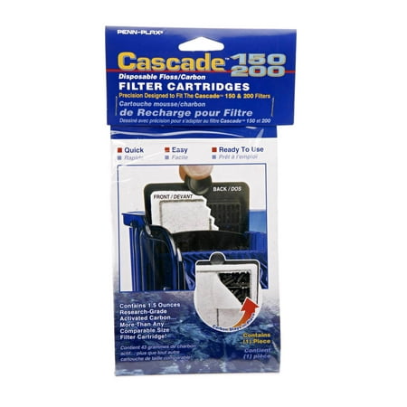 Cascade Penn-Plax, Cascade Hang-on Power Replacement Aquarium Filter Cartridge Media- 3 Pack