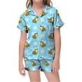 thumbnail image 1 of Kids V Neck Printed Short Pajama Set Boys Girls Sleepwear Spring Summer Loungewear Clothes, 1 of 4