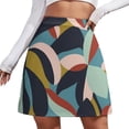 thumbnail image 2 of Abstract Color Block Skirt Womens Leaf Print Vintage Mini Skirts Summer Streetwear High-wa, 2 of 7