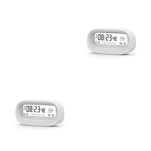 Yuarrent Reloj digital LCD Termómetro Calendario Temporizador de cuenta regresiva Estación meteorológica Alarma Modo de repetición Funciona con pilas Type1 NO1 Yuarrent CBP164425