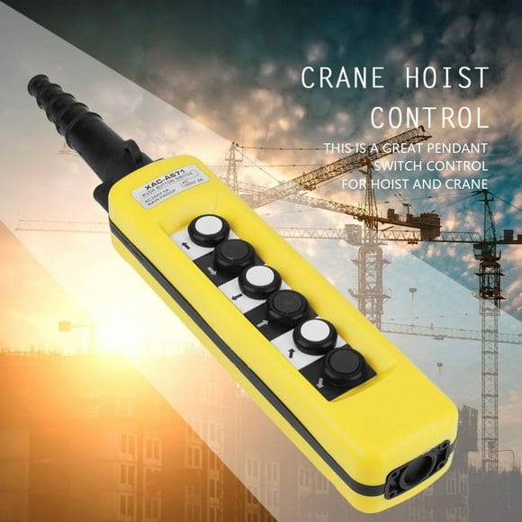 Crane Hoist Control,Crane Chain Hoist Push Hoist Lift Controller Hoist Push Button Switch Sleek Aesthetic