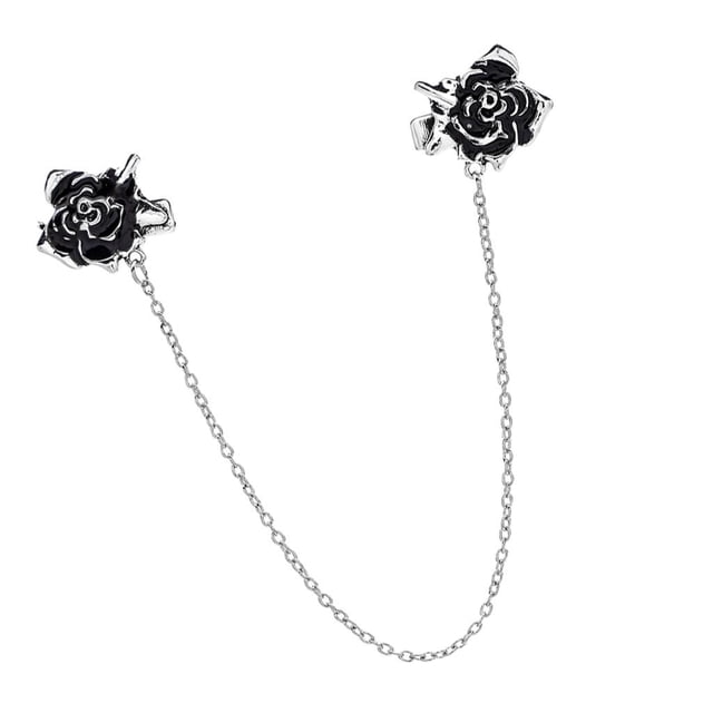 Mujeres Retro Clips Sunnimix Chal Blusa Camisa Suéter Collar Broche Pin rosas
