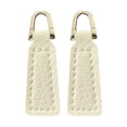 thumbnail image 2 of balikha 2x Zipper Pulls Zip Puller Tag PU Leather Replacement Decorative Zipper Pull Tabs Zip Pulls for Luggage Bag Suitcase Purses White, 2 of 9
