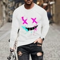 thumbnail image 2 of Birdeem Fashionable Mens Printed Top with Long Sleeved Round Neck and Smiling Face Printed Top/Shirtx, 2 of 4