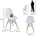 thumbnail image 3 of Juego Set de 4 Sillas de Comedor Ellen FRATELLO MUEBLES Diseño Moderno Ergonómico con Patas de Madera Color Blanco, 3 of 8