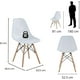 thumbnail image 3 of Juego Set de 4 Sillas de Comedor Ellen FRATELLO MUEBLES Diseño Moderno Ergonómico con Patas de Madera Color Blanco, 3 of 8