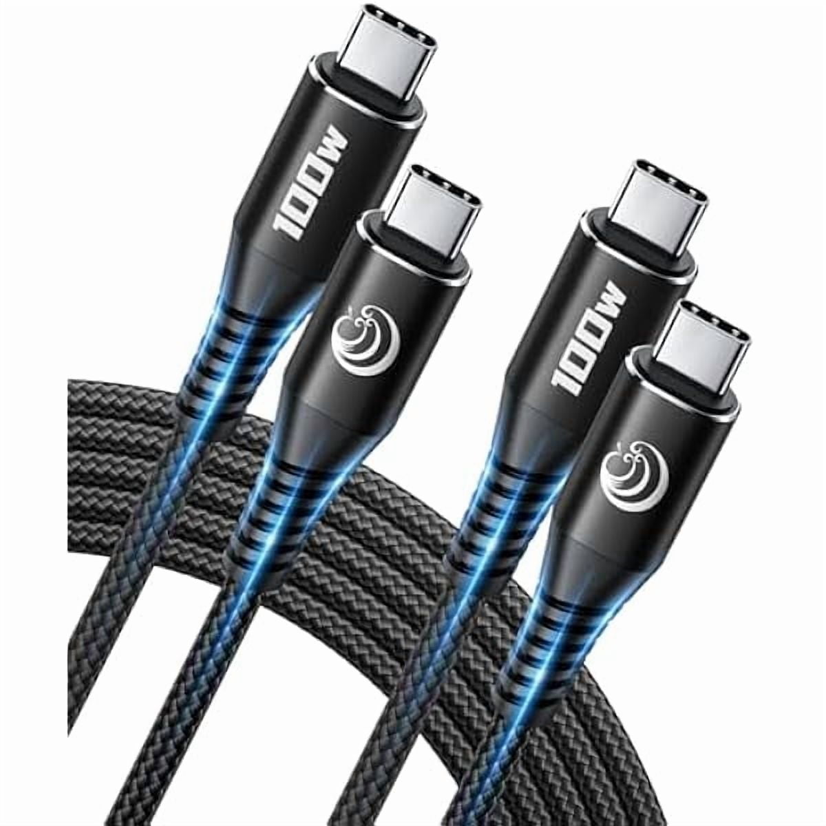 USB C to USB C 100W [6ft/2 Pack] USBC to USBC Cable Charger 5A C to C Fast Charging Cord for MacBook Pro/Air, iPhone 16 15 Pro Max Plus,iPad Pro,Samsung Galaxy S24 Ultra S23,Pixel 9 8,PS5,Switch