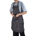 thumbnail image 3 of Delantal De Babero Impermeable, Delantal Rayado Unisex Ajustable Con 2 Bolsillos Para Cocina Panaderos De Cocina Restaurantes, 3 of 7