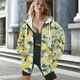 thumbnail image 3 of COEQINE Women's Long Sleeve Hoodie Oversized Sweatshirts Lemon and Flower Green Print Fashion Casual Wear Full Zipper Y2K Jacket Fall Outfits Tops with Pockets, XS, 3 of 7