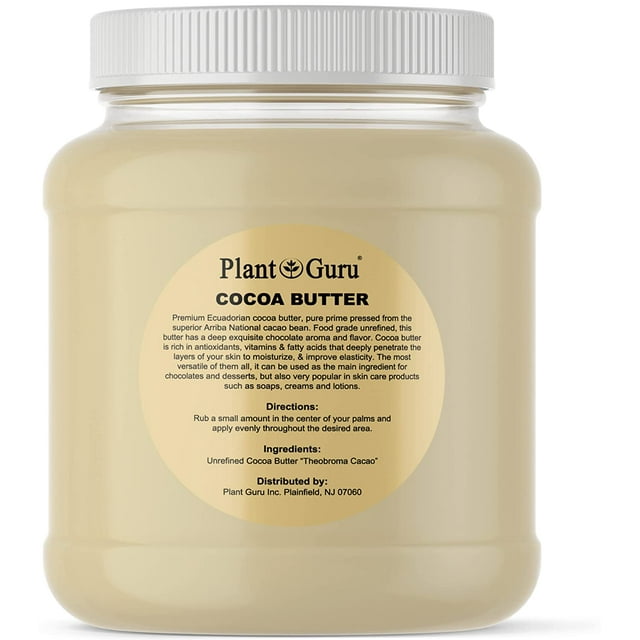 Raw Cocoa Butter 3 lbs. Bulk Jar 100 Pure Natural Unrefined FOOD