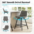 thumbnail image 6 of ClinQ 26 inch Swivel Counter Height Bar Stool Set of 2, Faux Leather Seat with Metal Legs and Back, Grey, 6 of 6