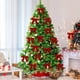 thumbnail image 3 of 12 adornos navideños con lazos de terciopelo con forma de varita mágica | Adornos para árboles y accesorios para envolver regalos | Lazos rojos y verdes con ribete dorado, 3 of 5