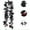 A, variant on Artificial Black Rose Garland, Fabric Fake Flower Vine with Black Leaves, Gothic Hanging Floral Decor for Halloween Front Door Stair Mantel Party Home Wall Decoration 68.9 Inch