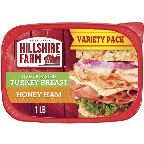 Hillshire Farm Sliced Oven Roasted Turkey Breast and Honey Ham Deli Lunch Meat, Variety Pack, 1