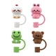 thumbnail image 1 of 4 piezas de paja animal cubiertas de tapa de paja reutilizable toppers de paja para beber pajitas, 1 of 4