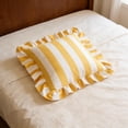 thumbnail image 6 of Striped Dutch Velvet Ruffled Throw Pillow, Boho Style Sofa Decor Cushion, Soft Fluffy Pillow with Insert, Decorative Pillow for Living Room Bedroom, 6 of 6