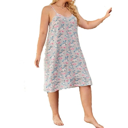 

Cute Cami Strap Slip Dress Sleeveless Multicolor Plus Size Nightgowns & Sleepshirts (Women s)