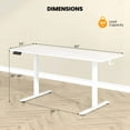 thumbnail image 3 of Costway 63 x 24 Inch Sit Stand Desk Height Adjustable Electric Standing Desk White, 3 of 10