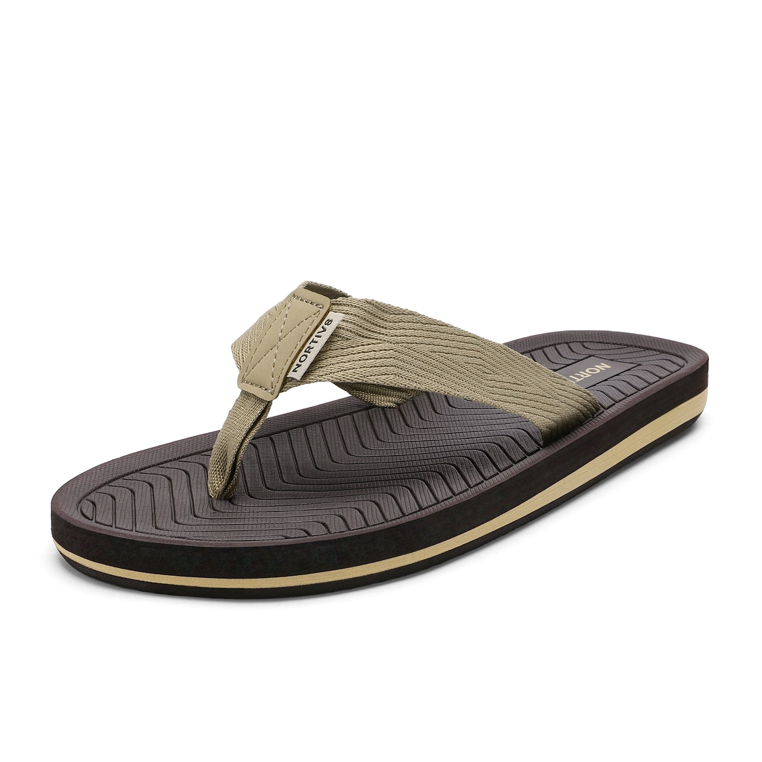 NORTIV 8 Men's Flip Flops Thong Sandals Comfortable Light Weight Beach Shoes 