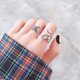 thumbnail image 2 of Cubic Zirconia Star Ring Sparkling Openwork Crystal Star Index Knuckle Knuckle Ring Wedding Jewelry for Women and Girls (2 Pieces), 2 of 4