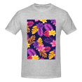 thumbnail image 4 of Bingfone Purple Flower Men'S Loose Fit Short-Sleeve Pocket T-Shirt, 4 of 7