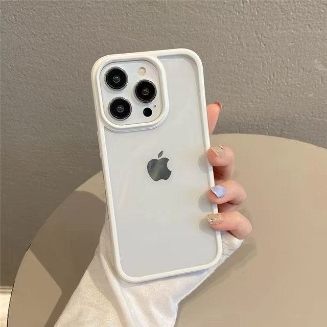 Transparent Candy Color Bumper Phone Case For iPhone 15 14 13 Mini 12 11 Pro Max XR XS X 7 8 Plus SE3 Soft Shockproof Back Cover