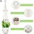 thumbnail image 5 of PULLIMORE 2 Pcs Macrame Plant Hanger Handmade Rope Hanging Planters Basket Set Flower Pot Plant Holder for Indoor Outdoor Boho Decor, 5 of 9