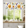 thumbnail image 2 of Spring Floral Valances for Windows, Sunflower Lavender Flower Leaf Rod Pocket Kitchen Window Curtain Valance, Rustic Plant Window Treatment Valance Curtains for Kitchen Living Room Bathroom, 54"x18", 2 of 6